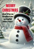 "Charming Snowman Christmas Cards – Spread Holiday Cheer with Winter Scenes"