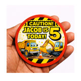 Personalised Construction Birthday Badge | Digger Party