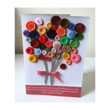 "Charming Creations: Handmade Button Bouquet Card at Camieroseuk"