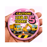 Personalised Construction Birthday Badge | Digger Party
