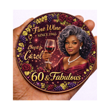 Personalised 60th Birthday Badge – 60 & Fabulous Custom Name Badge (Female Version)
