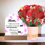 "Acrylic Heart Plaque & Card Set – A Gift of Love for Mom" - LED Battery Powered Base