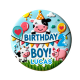 Personalised Farm Birthday Badge – Birthday Girl / Boy (Any Name & Age)