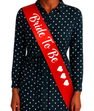 Custom Bridal Party Sash Set – Red with White Lettering