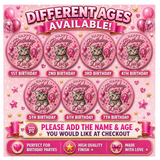 Personalised Kitten Birthday Badge – Cute Cat Birthday Badge – Custom Name & Age Badge