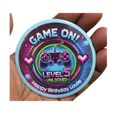Level Unlocked Gaming Badge – 75mm Handmade Button by CamieRoseUK