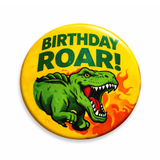 Pack of 6 Dino Crew Birthday Badges – T-Rex Edition