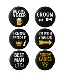 Personalised Stag Do Badge Set – Groom & Groomsmen Pins