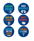 Personalised Stag Do Badge Set – Groom & Groomsmen Pins