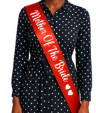 Custom Bridal Party Sash Set – Red with White Lettering
