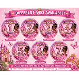 Personalised Black Princess Birthday Badge
