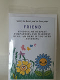 Sympathy card for friend, thinking of you, CamieRoseUK