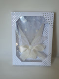 Handmade Wedding Card – Just Married White Ribbon Design | CamieRoseUK