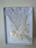 Handmade Wedding Card – Just Married White Ribbon Design | CamieRoseUK