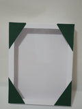 Luxury Handmade Ribbon Card – Dark Green & White