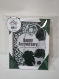 Luxury Handmade Ribbon Card – Dark Green & White