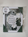 Luxury Handmade Ribbon Card – Dark Green & White