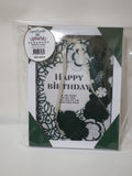 Luxury Handmade Ribbon Card – Dark Green & White