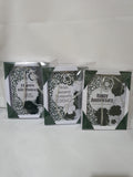 Luxury Handmade Ribbon Card – Dark Green & White
