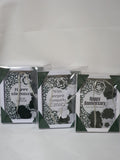 Luxury Handmade Ribbon Card – Dark Green & White