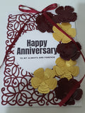 Luxury Handmade Burgundy Ribbon Card – Elegant Keepsake for Any Occasion