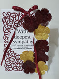 Luxury Handmade Burgundy Ribbon Card – Elegant Keepsake for Any Occasion