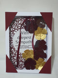 Luxury Handmade Burgundy Ribbon Card – Elegant Keepsake for Any Occasion