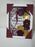 Luxury Handmade Burgundy Ribbon Card – Elegant Keepsake for Any Occasion