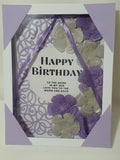 Handmade Purple Ribbon Greeting Card with Gift Box – CamieRoseUK