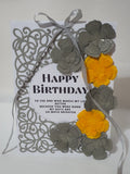 Luxury Handmade Ribbon Card – Custom Floral Design in Gift Box